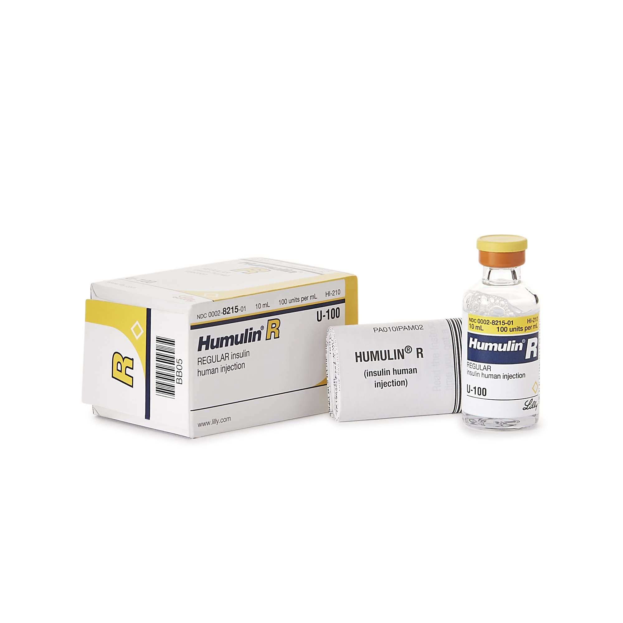 Humulin® R Regular Human Insulin (rDNA Origin) 100 U / mL Injection Vial 10 mL by Eli Lilly  ID 00002-8215-01